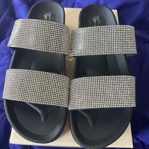 Platform rhinestone sandals